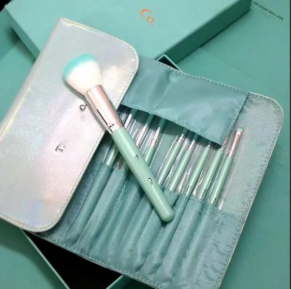 Designer Blue Makeup Brush Letter Logo Makeup Brush Makeup Tool 12 PCS with storage bag Gift Box Girl Valentine&#039;s Day Birthday Gift