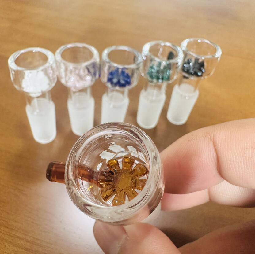 Slide Glass Bowls Colorful Snowflake Filter Bowl With Honeycomb Screen 14mm Male Heady Glass Bowl Bong Bowl For Glass Bongs Oil Rigs