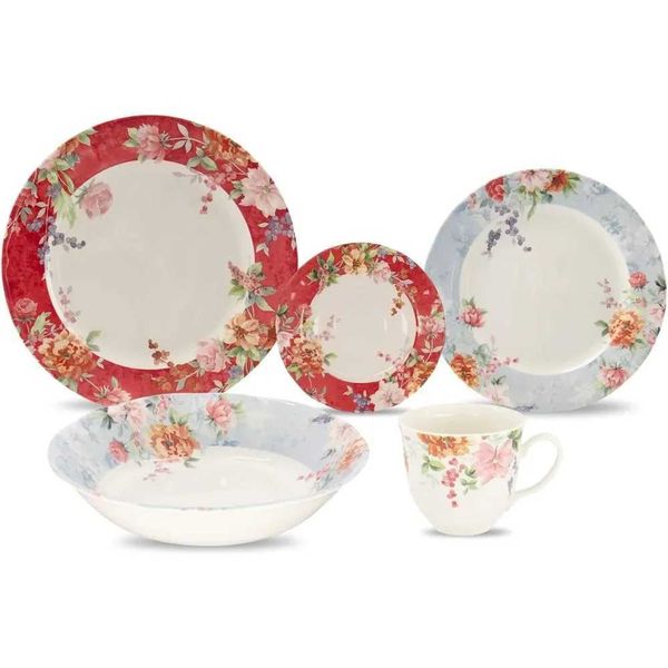 Ceramic Complete Tableware 30-Piece Porcelain Round Dinnerware Set Plates Bowls Mugs Dishes Saucers Dinnerware Sets Plate Full Y240902