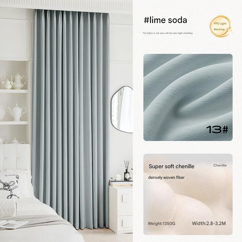 YL-32542 high shading soft waxy chenille shaped full shading curtain fabric wholesale bedroom living room high-grade