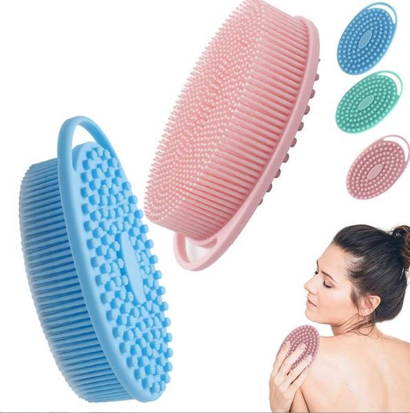 Silicone Bubble Bath Brush Double-Sided Baby Body Brushes Massage Scalp Backrubbing Baths Skin Clean Shower Brush