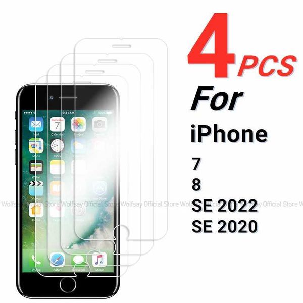 Cell Phone Screen Protectors 2-4PCS For iPhone 7 Screen Protector Tempered Glass For iPhone 7 8 SE 2020 SE 2022 Full Glue Screen Glass For i
