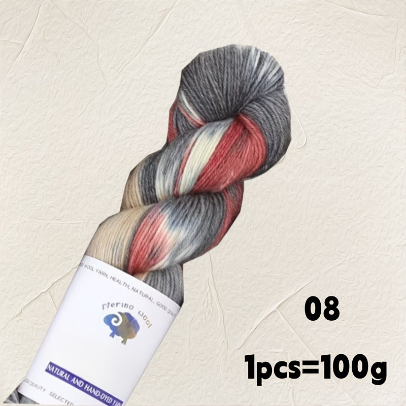 TEMU 1- (100g) Hand-dyed Sheep Knitting Yarn - Natural & Options (, White, Brown, Grey, Blue, Pink, Turquoise, Green, Purple, Black, White) |