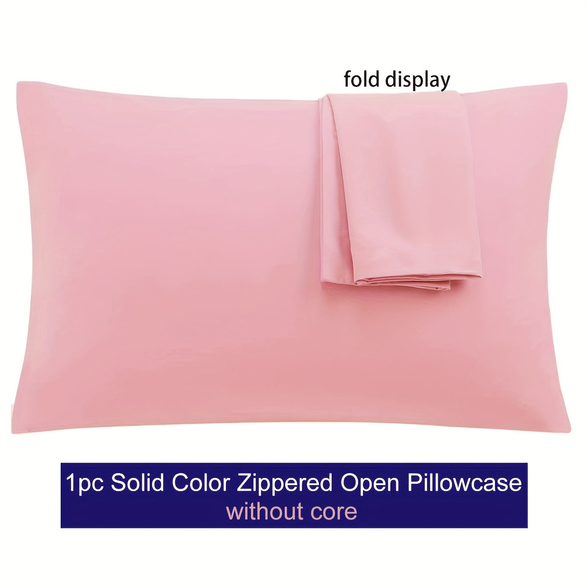 TEMU Soft & Breathable Microfiber Pillowcase With Zipper Closure - Solid Color, Multiple Sizes