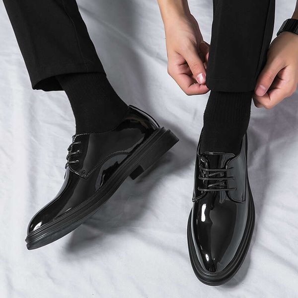 Italian Dress Leather Fashion For Pointed Formalshoes Men Formal Office 2024 Spring Party Mirror Oxford Shoes