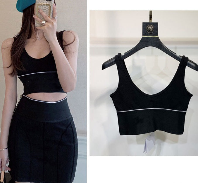 Knitted Designer Skirt Set Fashion Two Piece Set Women Knits Tank Top Sweater And Pleated Half Skirts 2Pcs Luxury Brand Dresses Sets For Women Outfi