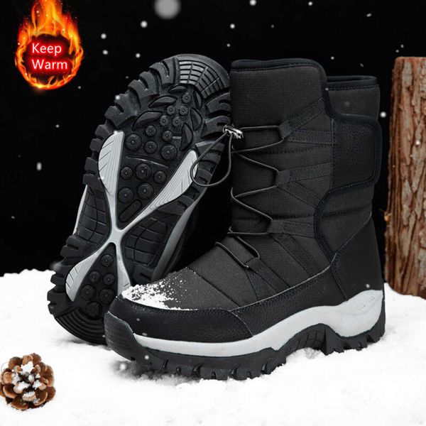 Warm Plush Fur Snow 2024 New Winter Men Ankle High Quality Casual Motorcycle Boot Waterproof Men&#039;s Boots Big Size