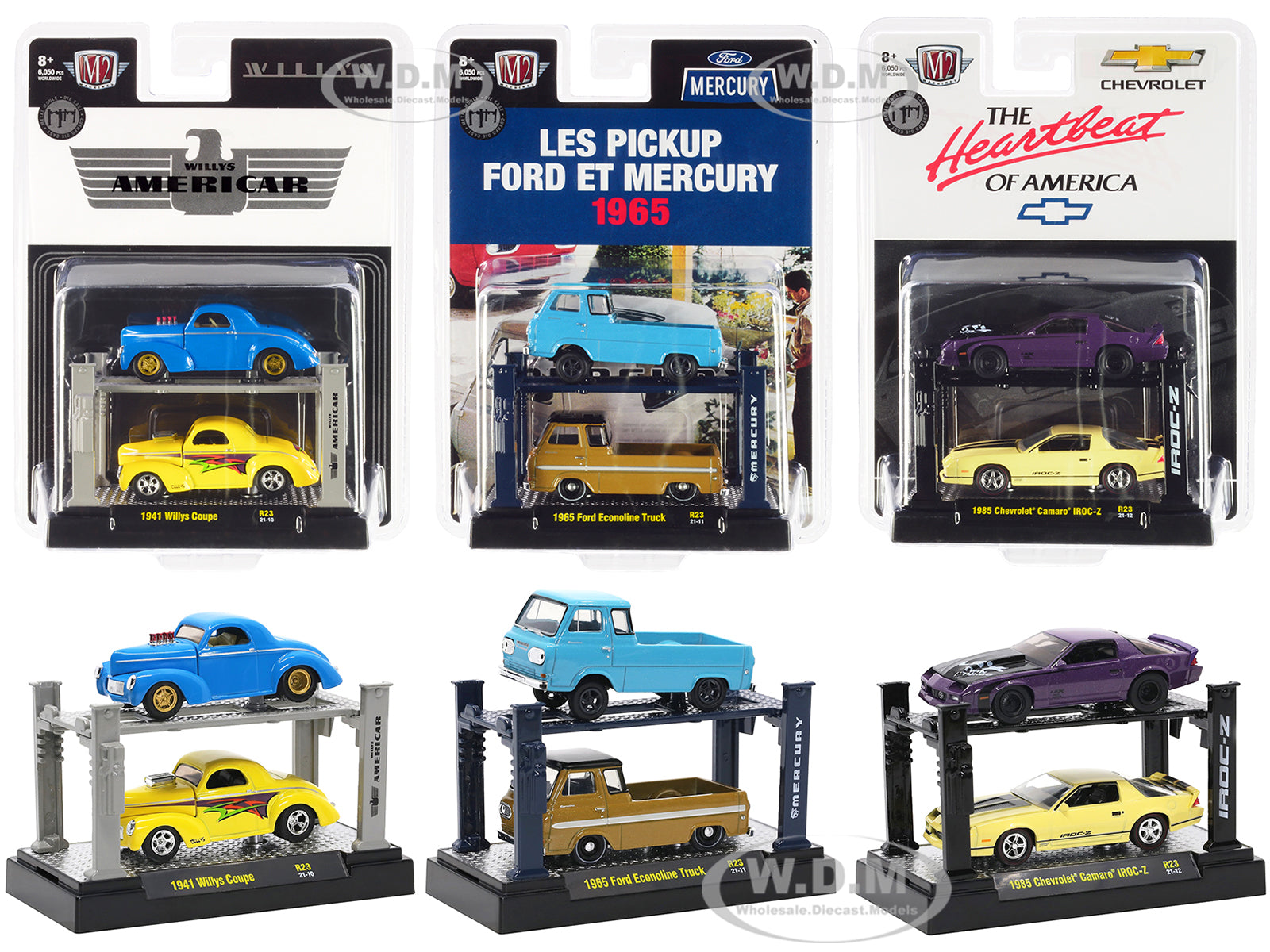 "Auto Lifts" Set of 6 pieces Series 23 Limited Edition to 6050 pieces Worldwide 164 Diecast Model Cars by M2 Machines