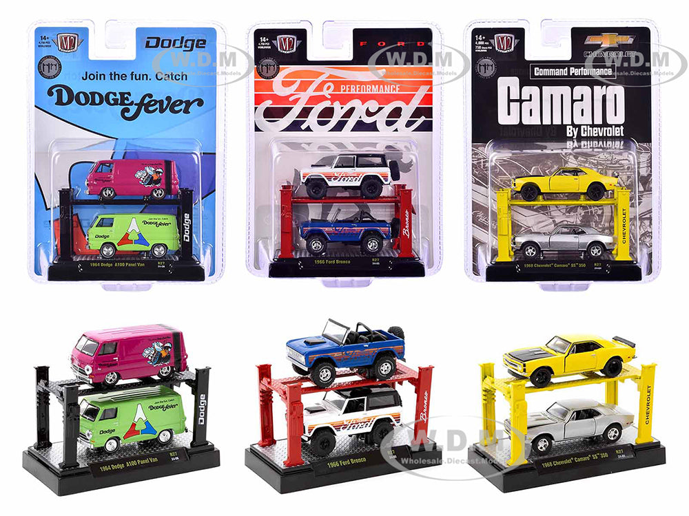 "Auto Lifts" Set of 6 pieces Series 27 Limited Edition to 4750 pieces Worldwide 164 Diecast Model Cars by M2 Machines