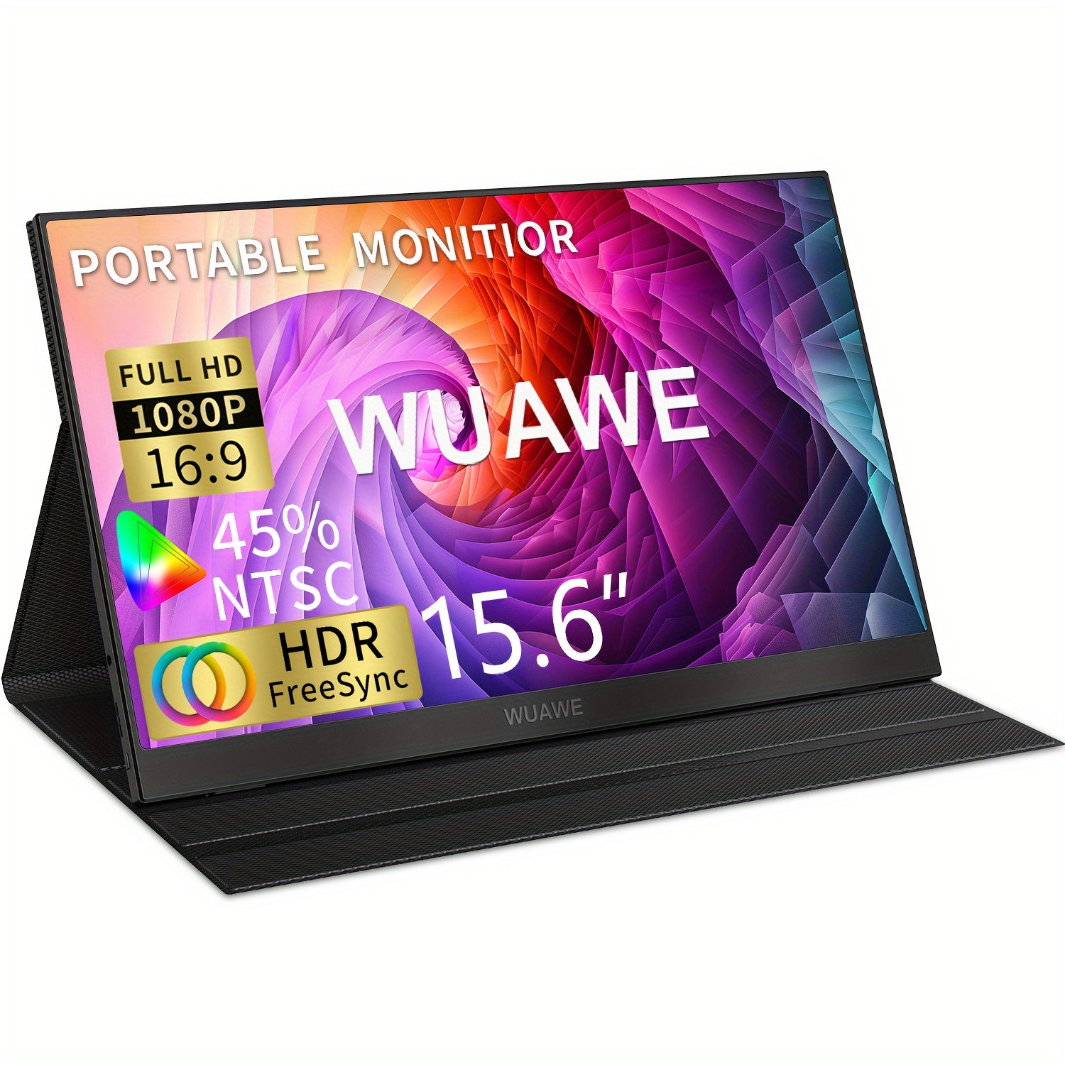 TEMU Wuawe 15.6-inch Portable Monitor, Ratio: 16:9 Full Hd 1920 * 1080p Ips Laptop Monitor, Full Hd Usb-c, Hd Video Game Monitor, With Stand, In 4