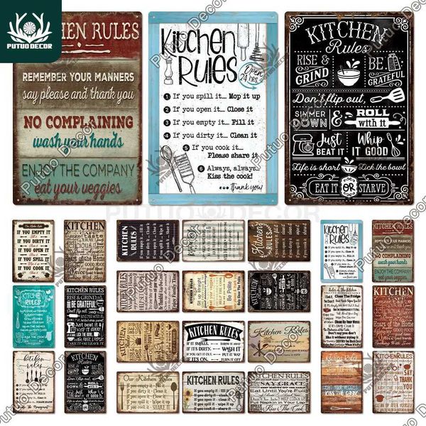 Putuo Decor Kitchen Relus Sinais vintage Sinais