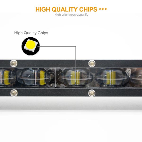 Car Led Light Car Spotlight 6D Lens Slim Small Single Row Long Strip Light Car Work Light Dome Light