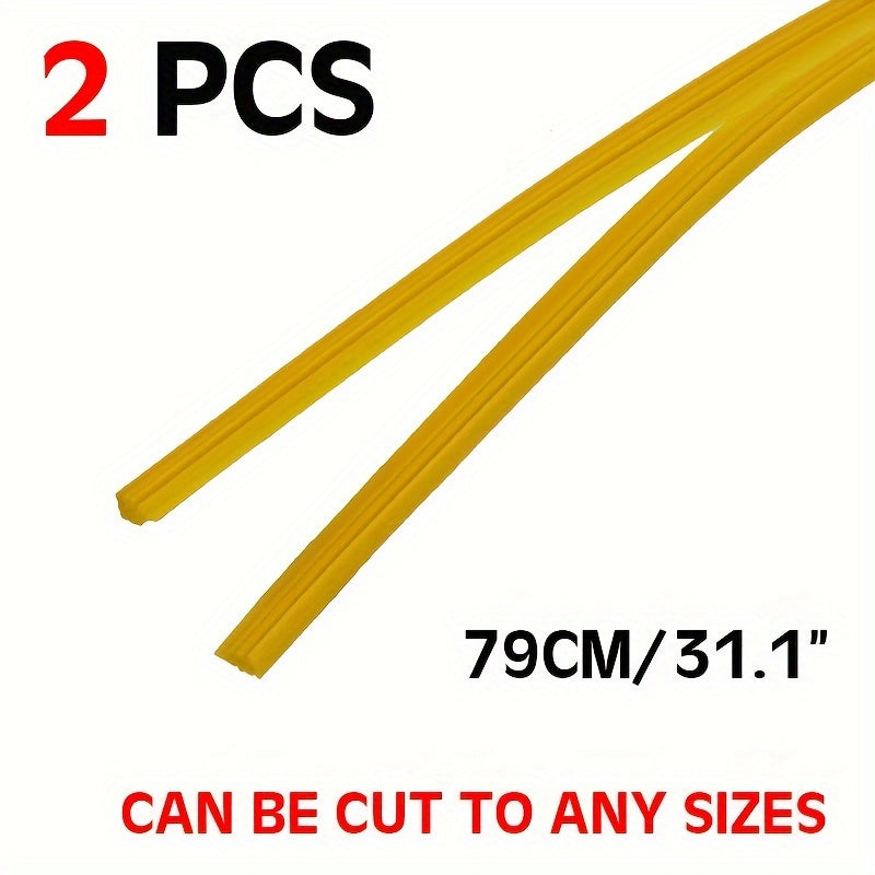 TEMU Bemost Silicone Wiper Blade Refills - 2pcs, Universal Fit For Frameless & Boneless Windshield Wipers, Durable Car Window Wiper Inserts - 6mm