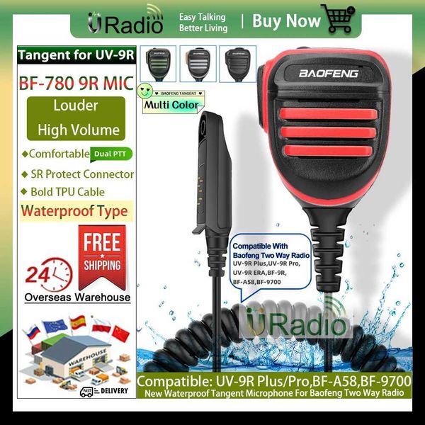 BF-780 Baofeng Tangent for Walkie Talkie Waterproof PTT Microphone Speaker for UV-9R Plus PRO-ERA BF-9R BF-A58 BF-9700 Radios X250129