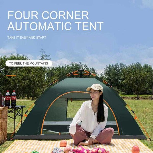 Tents and Shelters 34 Person Double Layer Rainproof Outdoor Camping Shelter Tent for Fishing Hunting Travel Adventure and Family Party Green