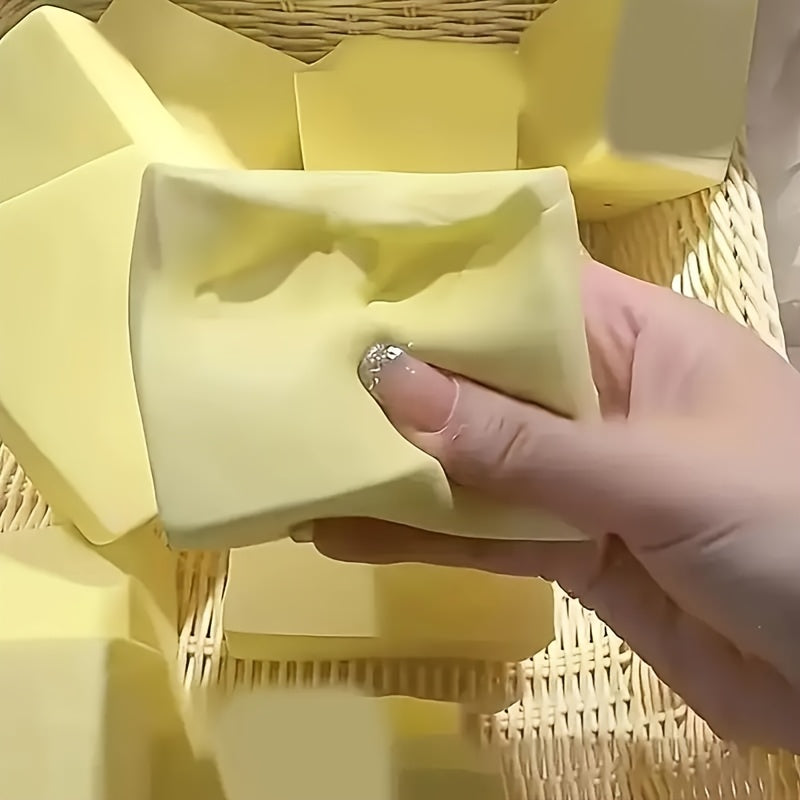 TEMU 1pc Piece Of Large Soft Rebound Milk Brick Extrusion Toy, Slow Rebound Wet Non-toxic Material, Milk Scented, Light Beige Friendly, Desktop