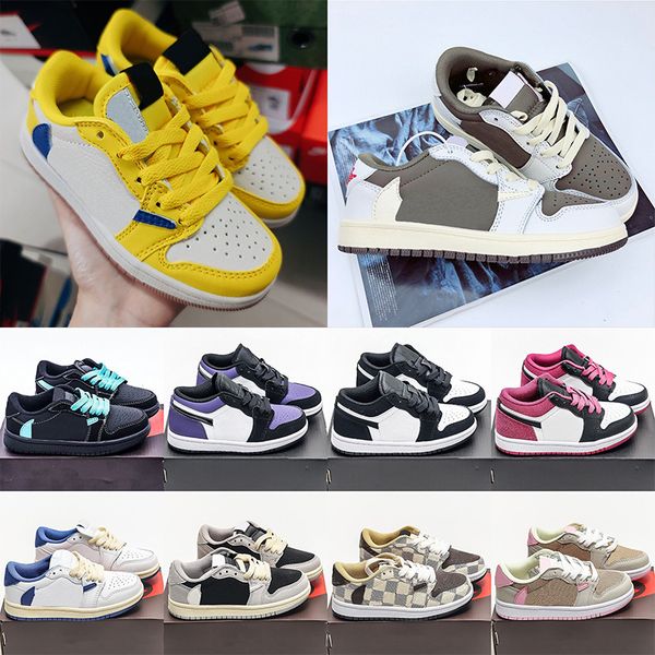 Infant 1 Kids Basketball Shoes 1 Pine Green Game Royal Scotts Obsidian Chicago Cred Sneakers Outdoor Walking Multicolor Tiedye