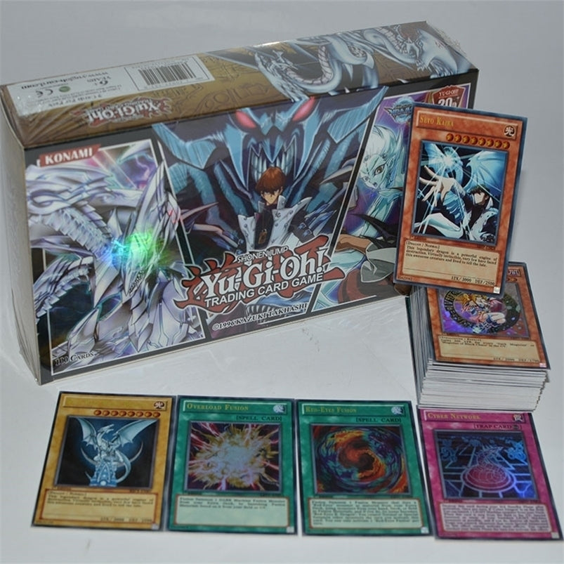 Card Games Yugioh 100 Piece Set Box Holographic Yu Gi Oh Anime Game Collection Children Boy Children&#039;s Toys 221104