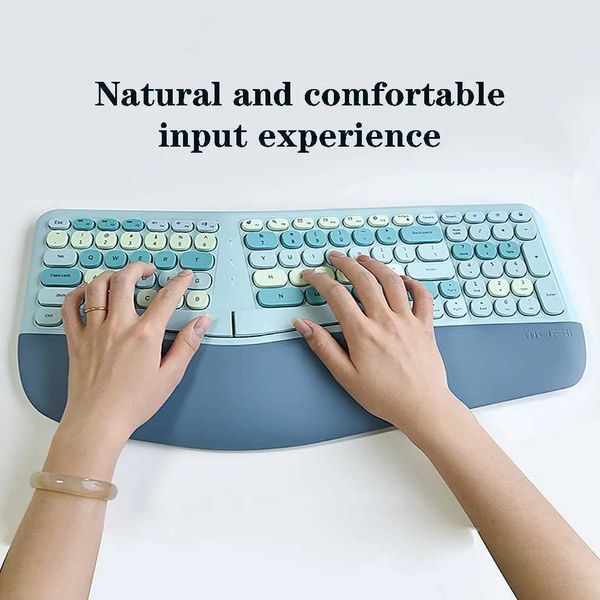 Mofii Ergonomic Keyboard and Mouse Set 2.4G Keyboard Mouse Combos Multi Color Keyboards with Mouse Compatible with WindowsCL240709