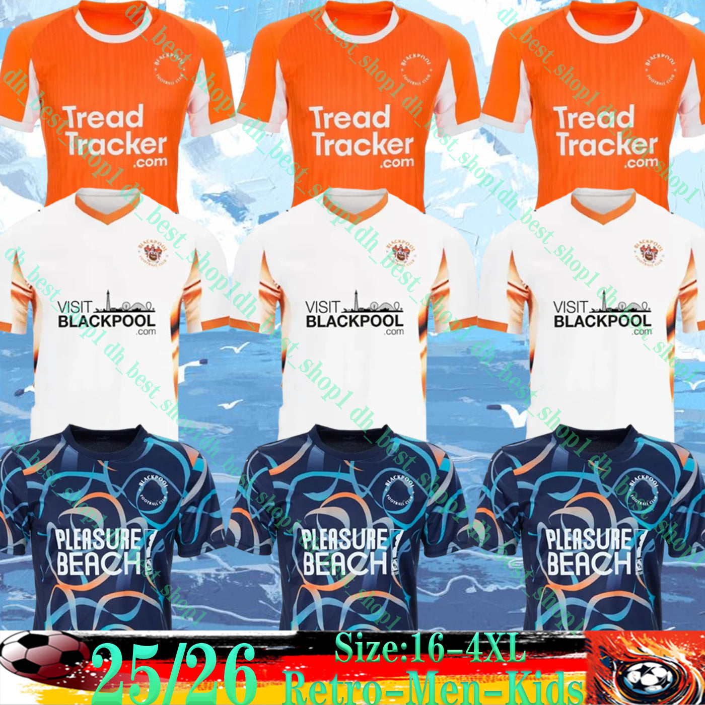 25 26 Blackpool FC soccer jerseys 2025 2026 Home Away Third uniforms MORGAN NORBURN BLOXHAM SILVERA football T shirts CAREY CAREY SILVERA FLETCHER M