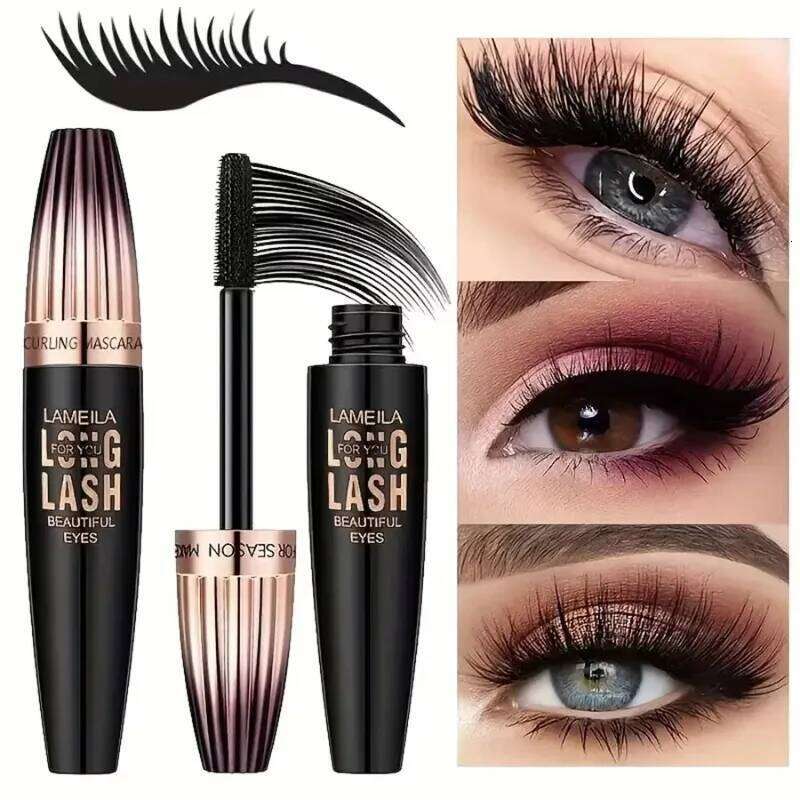 Waterproof 4D Mascara Thick Long Smudge-proof Plump Encrypted Long-lasting Curling Large Eye Makeup Tools free shipping