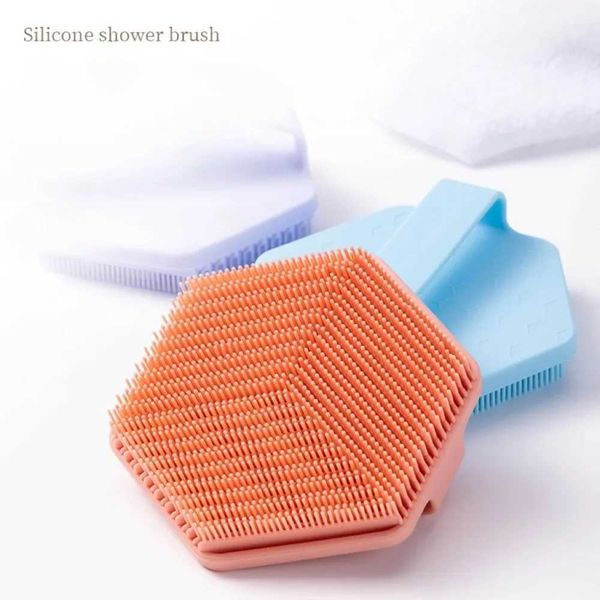 Bath Tools Accessories Soft Silicone Body Scrubber Handheld Shower Cleansing Brush Gentle Face Body Exfoliating and Massage for All Kinds of