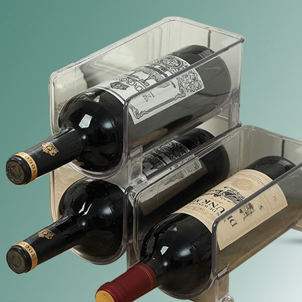 PET storage box portable simple transparent home kitchen refrigerator wine rack bottle rack desktop beer storage racks