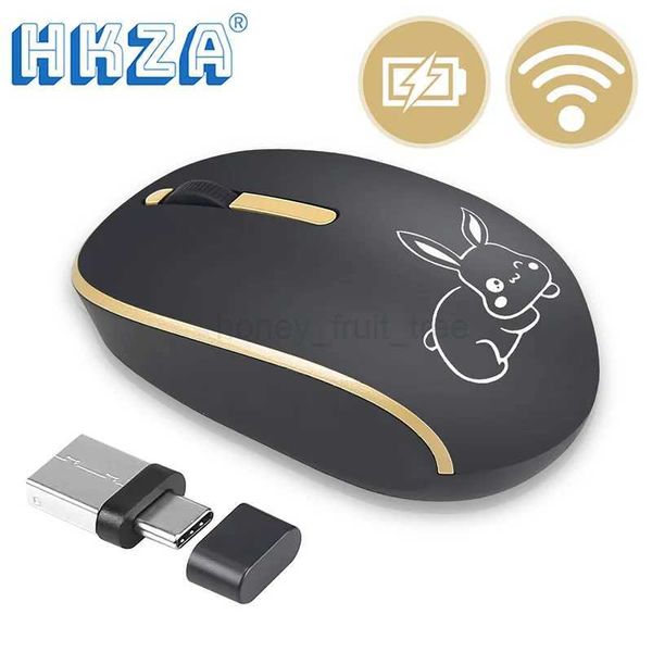 HKZA 2.4GHZ Type C Wireless Mouse USB C Mice for Macbook Pro USB Low Noise Ergonomic Computer Silent Mouse PC Laptop AccessoriesM240725