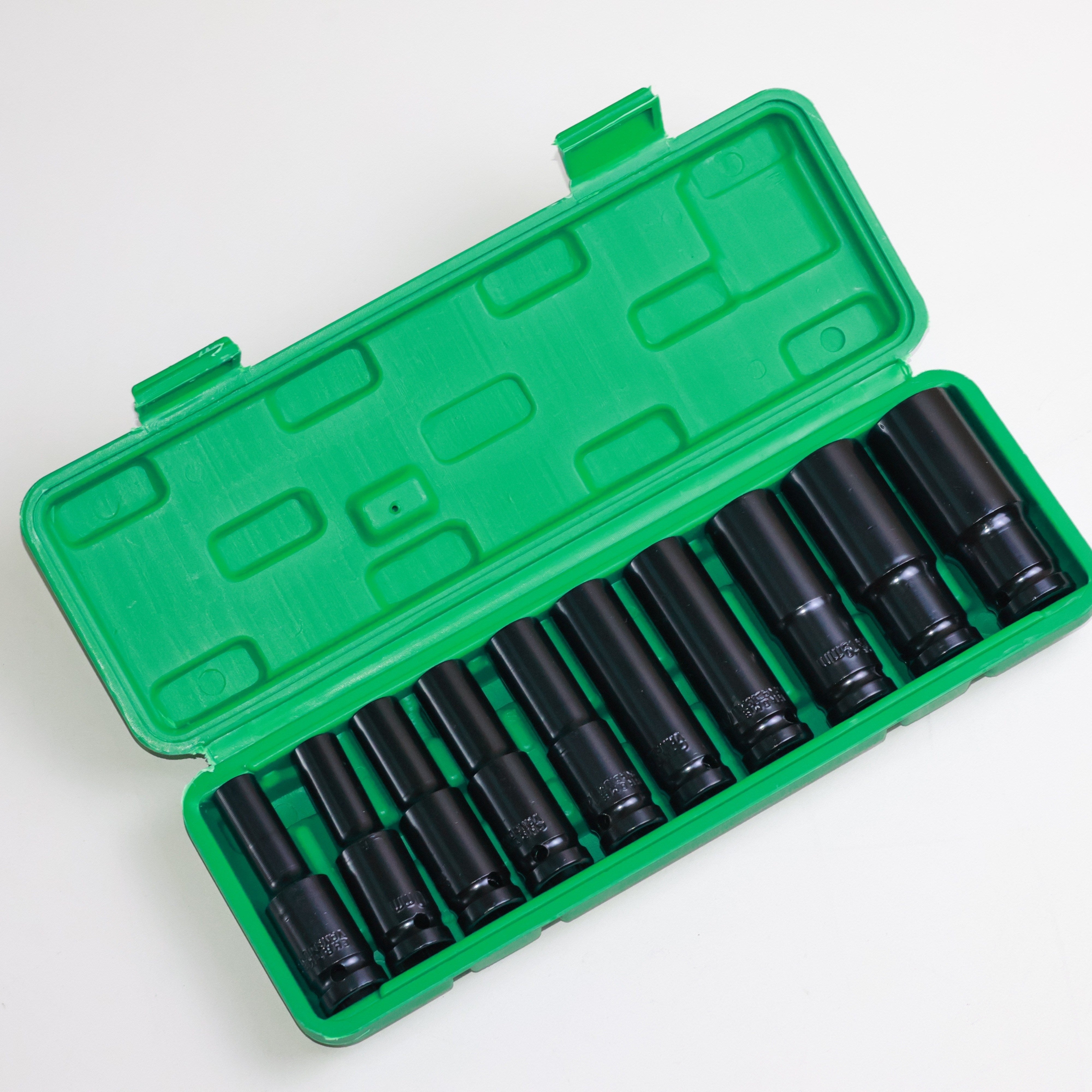 TEMU 10 Pcs Deep Impact Socket Set 1-2 Inch Drive Long Reach Thin Wall 8-24mm Socket Industrial Hand Tools Socket Tools