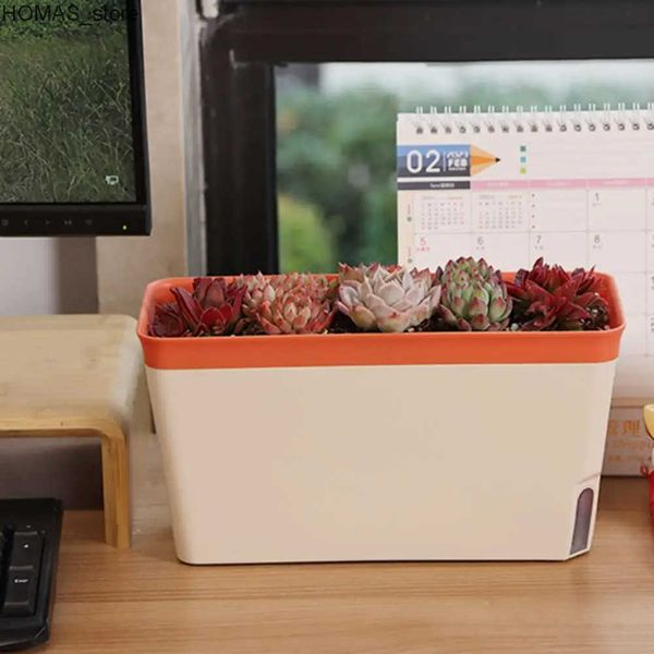 Planters Pots Modern Flower Succulent Planter Double Layer Plant Pot Modern Double Layer Self Watering Plant Pot Stylish Indoor for Flowers