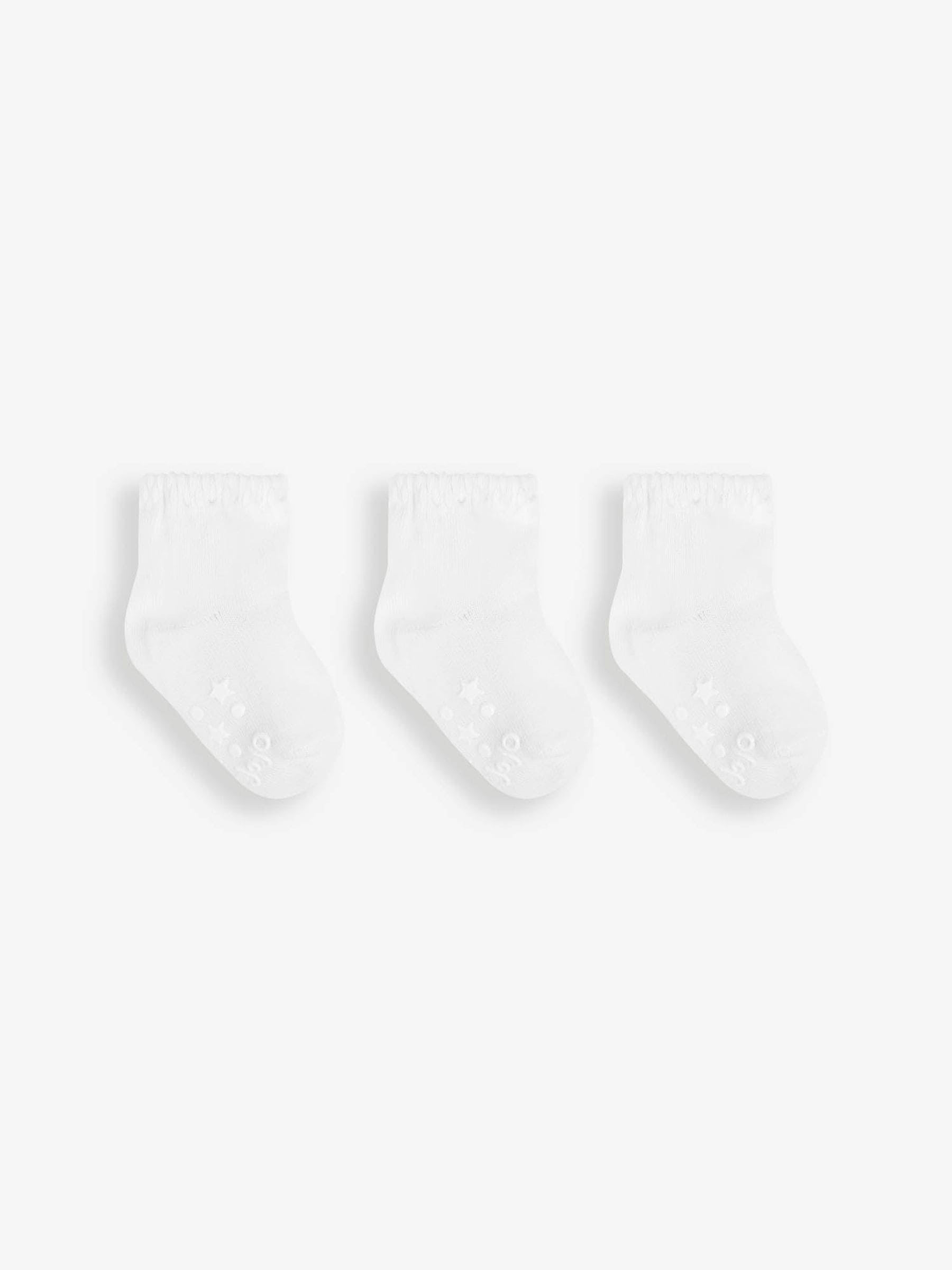 White 3-Pack Princess Socks 0-6 Mths