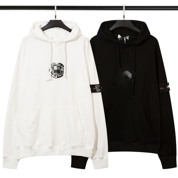 Stones Comforters Sets Autumn-Winter New Collection Chest Compass Drop Glue Embossed Loose Hoodie Head Couple Mens Style High Quality New St