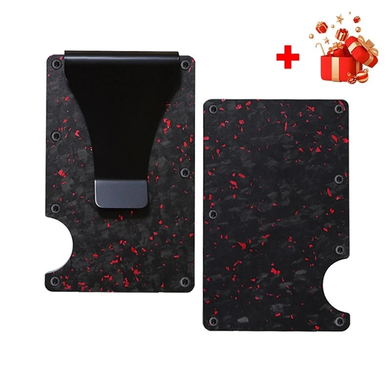 Carbon Fiber Metal Minimalist Slim Credit Card Holder Wallet Carteira for Men Cartera Tarjetero Hombre RFID Bank Cardholder Case 250912