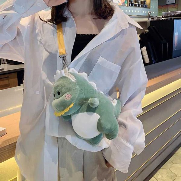 Plush Bag Female Handbag Shoulder Bags Mini Kawaii Backpack Cartoon Cute Girl Satchel Cute Dinosaur Toy Backpacks Crossbody BagXJ240725
