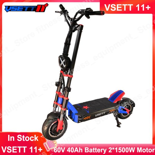 VSETT 11 Plus Scooter elétrico 11 polegadas Atualizada zero 11x mais hoverboard acionamento duplo 60v 3000w Motor duplo