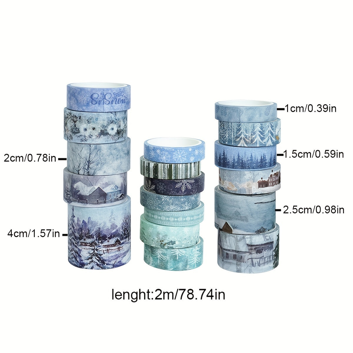 TEMU 18 Rolls Of And Paper Tape, Different Snow Scene Pattern Hand Account Tape, Used For Photo Frame Edge Material Stickers, Artistic Painting Lace
