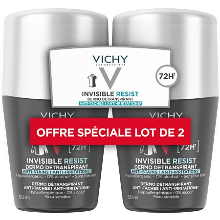 Vichy Men Invisible Resist Dermo Andningsbar Deodorant Anti Irritation 72h 2x50ml