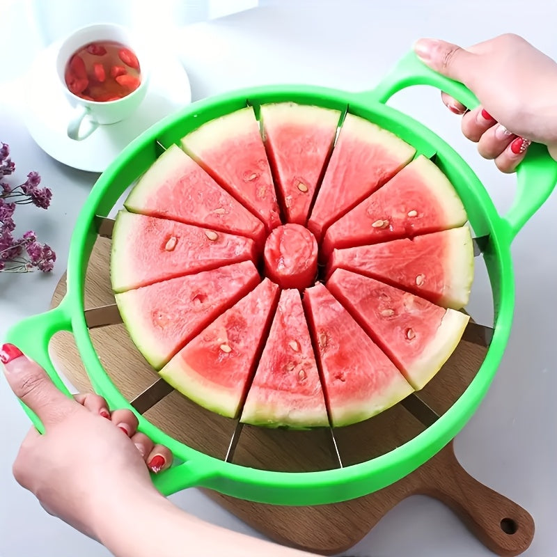 TEMU Stainless Steel Watermelon Slicer & Corer - Innovative Reusable Fruit Divider, Essential Kitchen Gadgets & Accessories, Easy Slicing