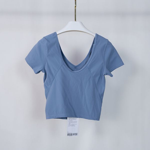 803 Women Yoga Outfit T-shirts Summer Girls Shirts Sport Short Sleeve Ladies Sportswear Gym Exercise Tops Running Fitness Wear