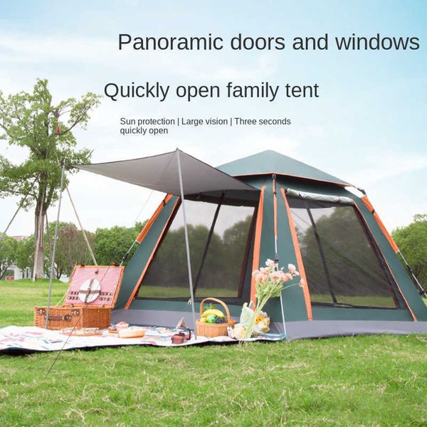 Tents and Shelters Outland Outdoor Camping Leisure Park With Lobby Square Roof Rain Proof Sunshade Camping Fully Automatic Tent Quick Open J