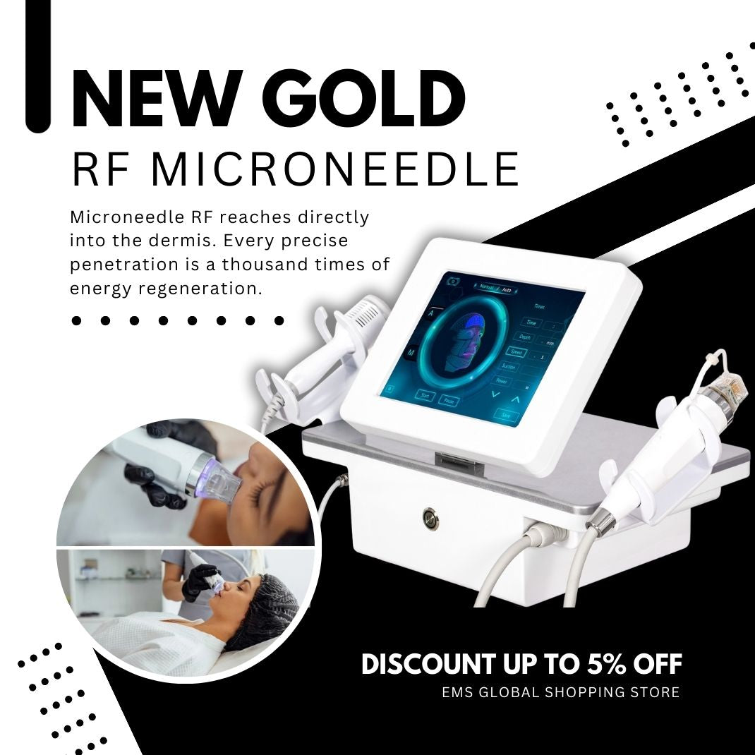 RF Microneedling Device 2 In 1 With Ice Hammer For Wrinkle Removal Skin Tightening Collagen Induction Anti-Aging Beauty Care For Face and Neck