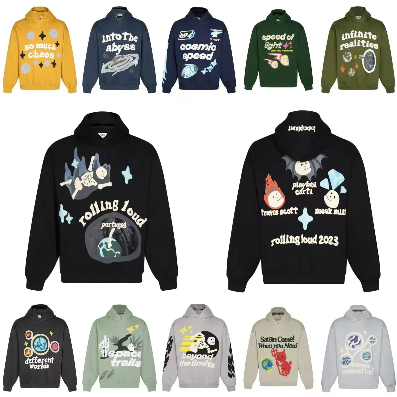 Broken Hoodie Mens PlantS Womens Sweater with Cool Pattern Designs Like Satan Quote Rocket and Sunshine Oversized Fit Street Wear Comfortable Pullov