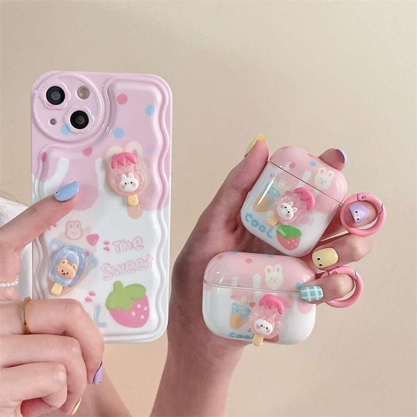 ddmygifts Ice cream suitable for Pro 1-2-3 generation Bluetooth wireless headphone case, small, fresh and cute soft shell A