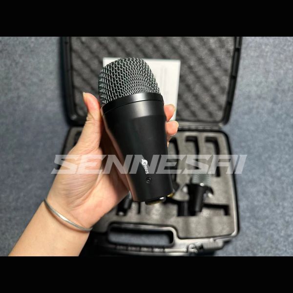 SENNESAI E900 7-Piece e914 e904 e902 Wired Dynamic Drum Microphone Kick Bass, Tom-Snare & Instrument Cymbals Mic Set - Use