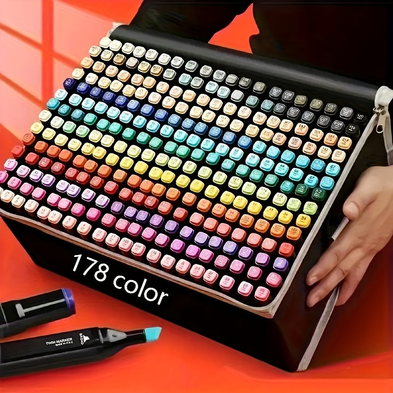 TEMU Professional Art - Use Marker Set For Comics, Sketches, With Double - Ended Brushes. A Painting Supply That Covers All Creative Needs In .