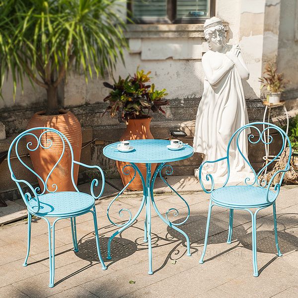Modern Minimalist Metal Garden Chairs for Outdoor Furniture Nordic Creative Outdoor Chair Courtyard Garden Tables and Chairs Set