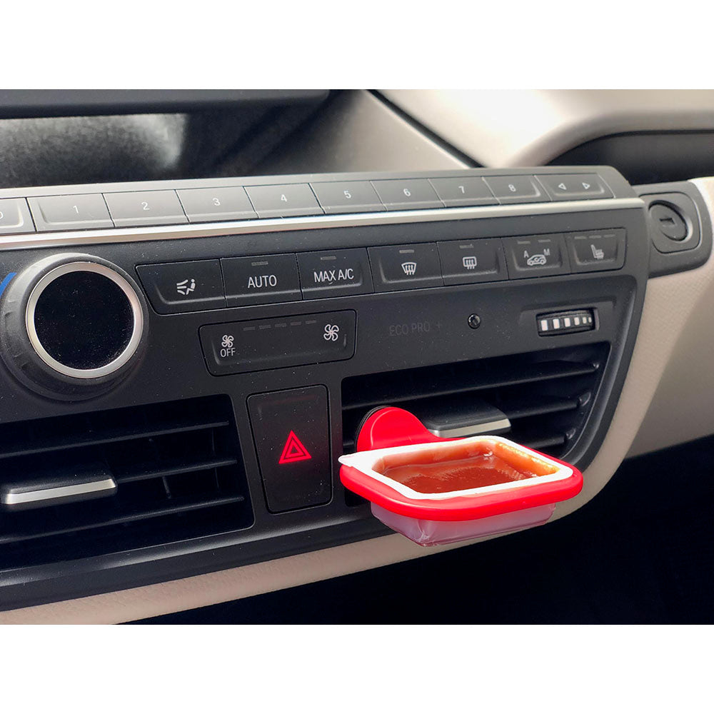 Dipping-on-the-Go Sauce Holder for Car Air Vent - Red Sauce Holder