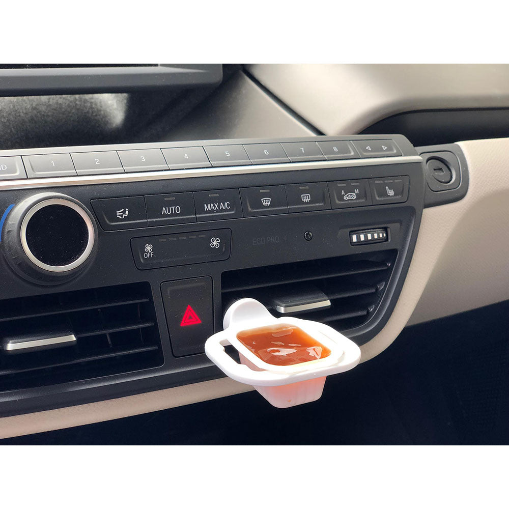 Dipping-on-the-Go Sauce Holder for Car Air Vent - White Sauce Holder