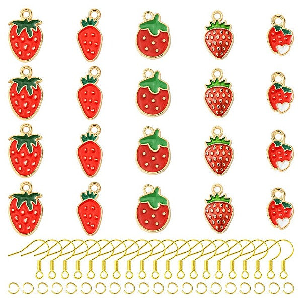 Boucles d'oreilles pendantes à la fraise bricolage