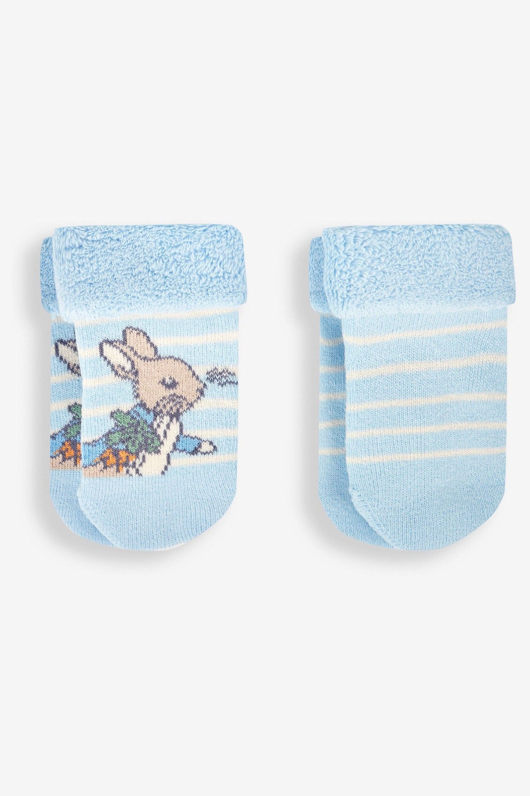 Blue Stripe Peter Rabbit Baby Socks 2 Pack NEWBORN Matron Inn